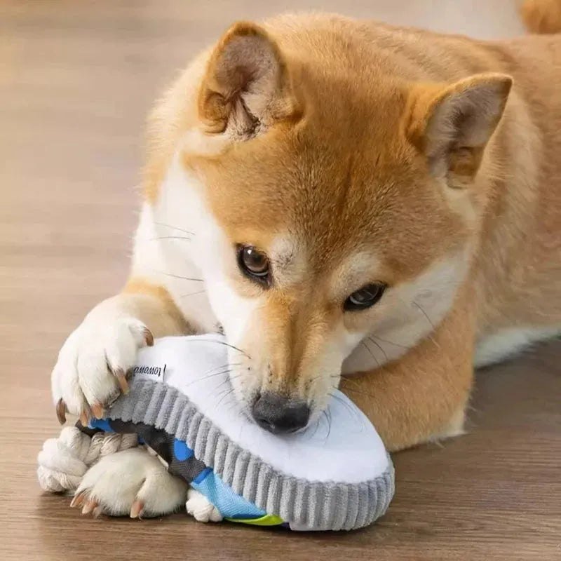 Dog Toys Pet Cotton Rope Slippers Sound Making Toys Dog Teeth Grinding Cleaning Teeth Built - in BB Airbag Round Ball Bell Various - Finnigan's Play Pen
