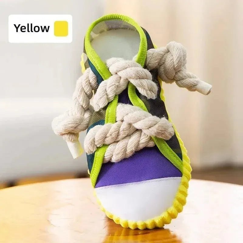 Dog Toys Pet Cotton Rope Slippers Sound Making Toys Dog Teeth Grinding Cleaning Teeth Built - in BB Airbag Round Ball Bell Various - Finnigan's Play Pen