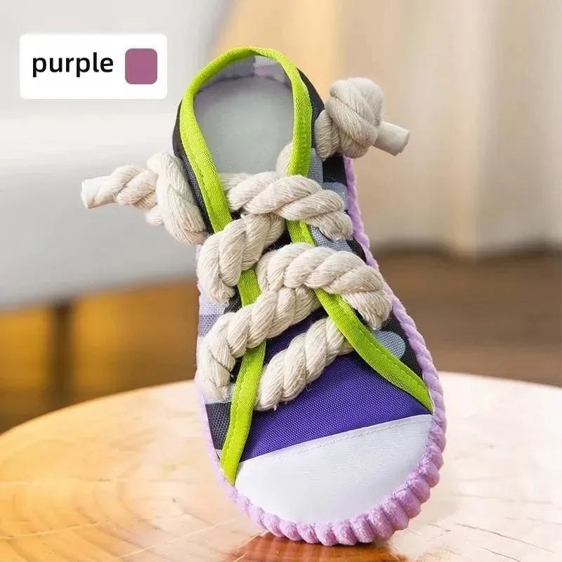 Dog Toys Pet Cotton Rope Slippers Sound Making Toys Dog Teeth Grinding Cleaning Teeth Built - in BB Airbag Round Ball Bell Various - Finnigan's Play Pen