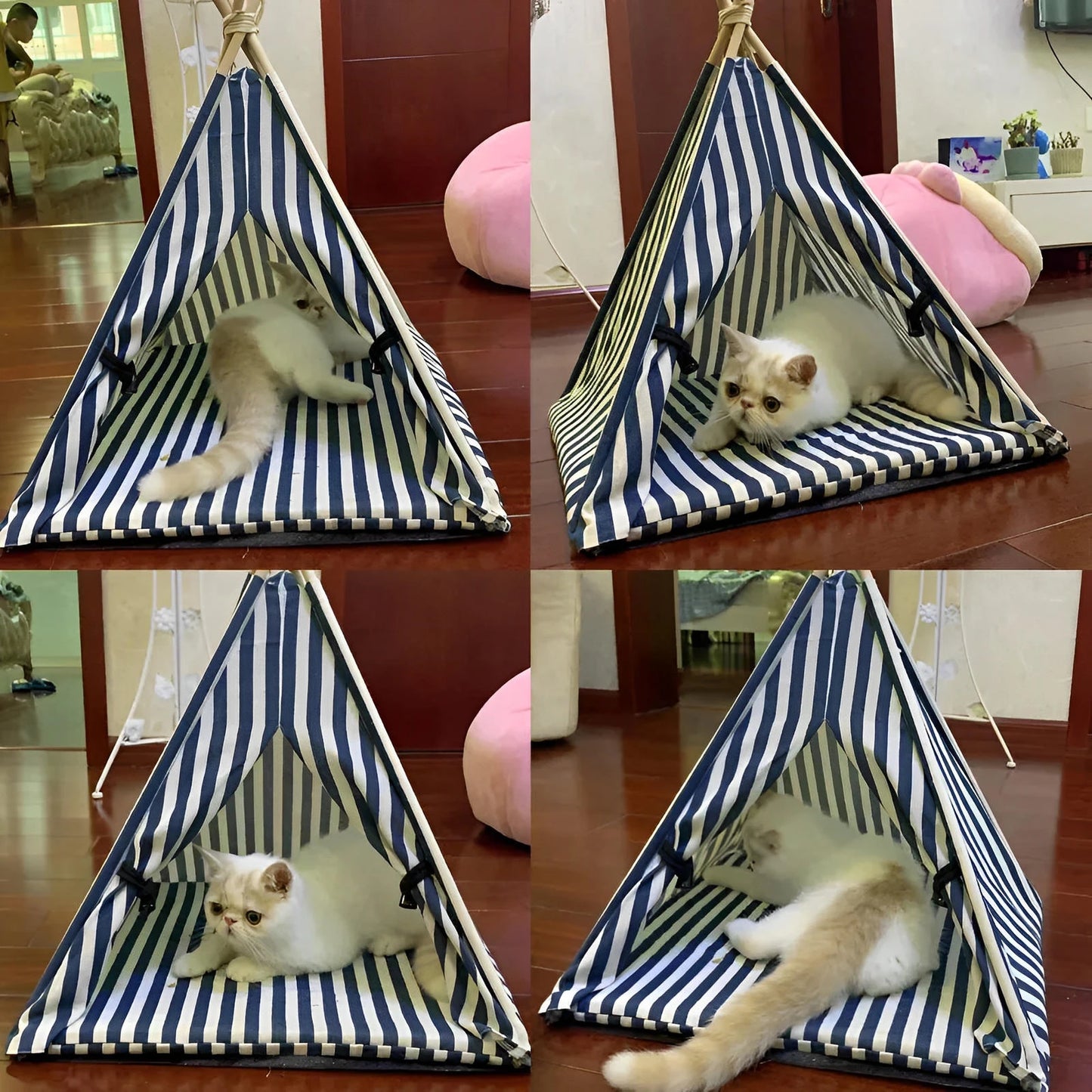 Pet Tent House Cat  Thick Cushion Available for Dog Puppy Outdoor Indoor Portable Linen Pet Dog Tent Supplies
