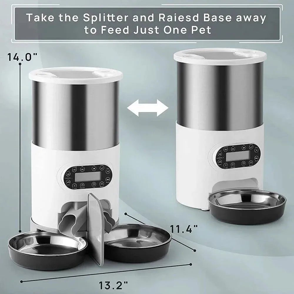 Smart APP Pet Feeder Cat And Dog Food Automatic Dispenser Stainless Steel Bowl Cats And Dogs With Recording Timing Feeding - Finnigan's Play Pen