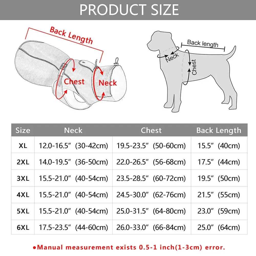 Waterproof Big Dog Clothes Warm Large Dog Coat Jacket Reflective Raincoat Clothing For Medium Large Dogs French Bulldog XL - 6XL - Finnigan's Play Pen