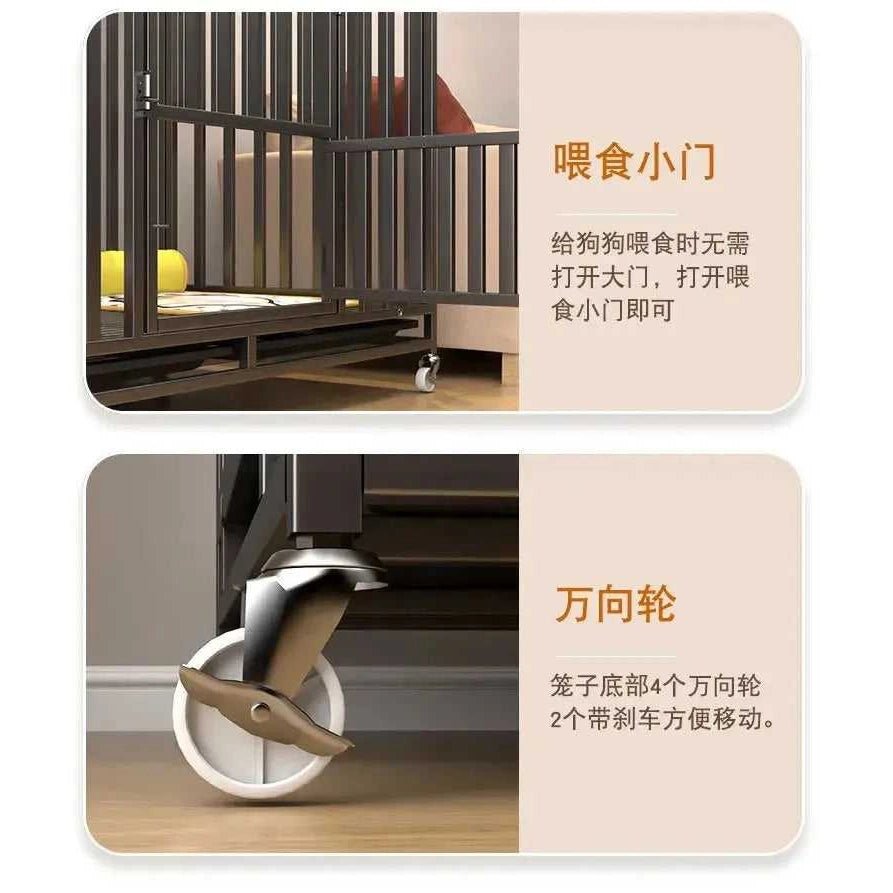 Large Dog Cages with Thickened All Square Tubes Indoor Pet Cages with Toilets Iron Cages Dog Nests - Finnigan's Play Pen