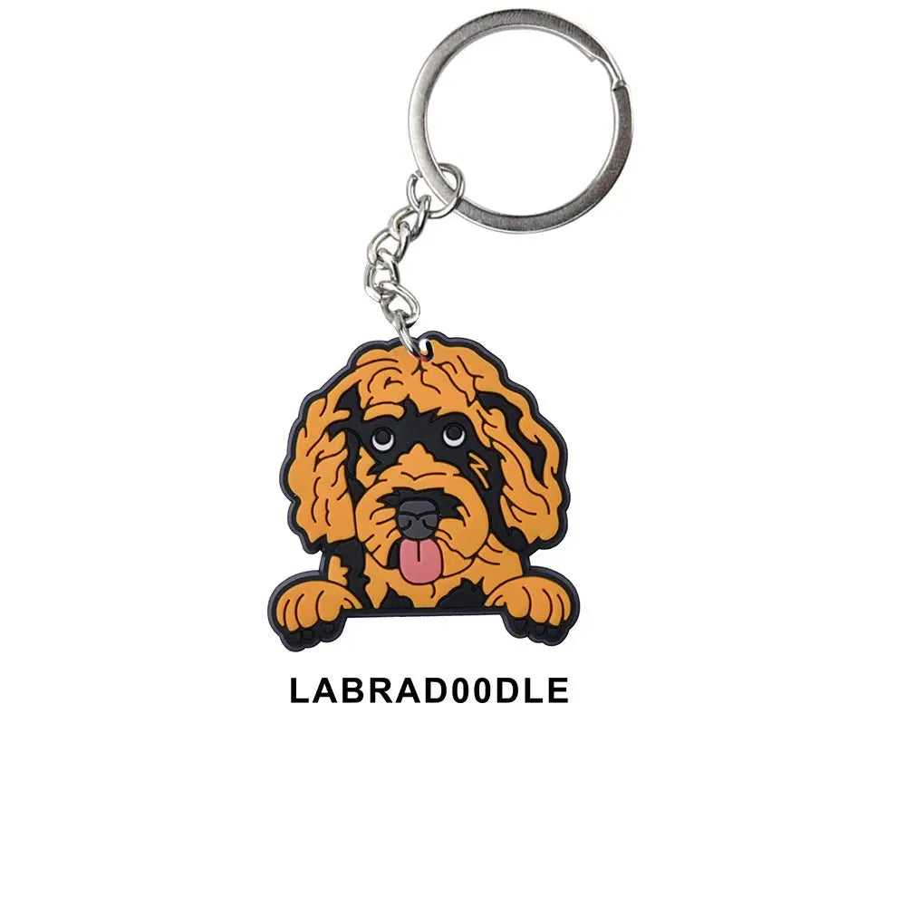 Cartoon Cool Dogs Keychains Bulldog English Springerspaniel Keyrings Maltese Greyhound Key Chains Husky Keeshond Key Rings Gifts - Finnigan's Play Pen