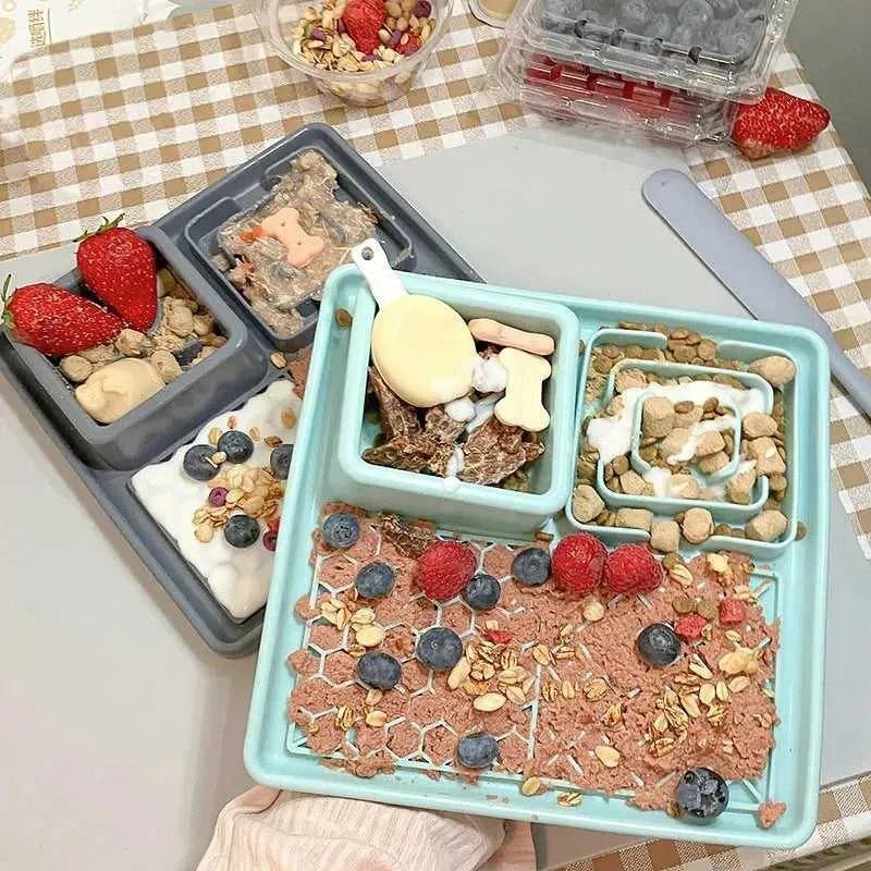New Pet Dog Cat Tableware Anti - choking Bowl Food Grade Organosilicon Suction Cup Multifunctional Slow Food Mat Dog Licking Mat - Finnigan's Play Pen