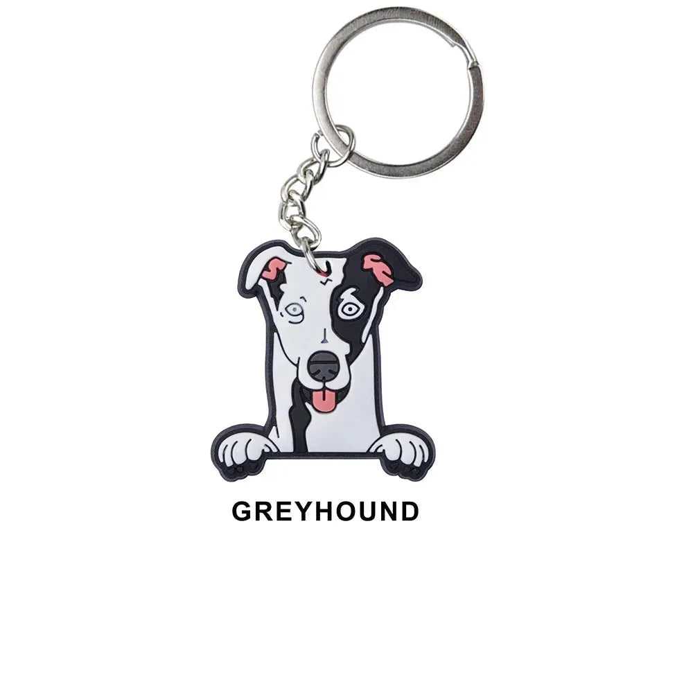 Cartoon Cool Dogs Keychains Bulldog English Springerspaniel Keyrings Maltese Greyhound Key Chains Husky Keeshond Key Rings Gifts - Finnigan's Play Pen