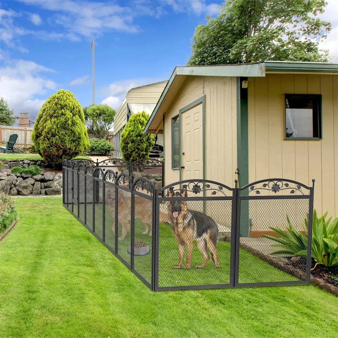 8 Panels DIY Heavy Duty Dog Playpen Pen Outdoor Indoor Dog Puppy Metal Fence with Waterproof Fertility Pad for Whelping,Training - Finnigan's Play Pen
