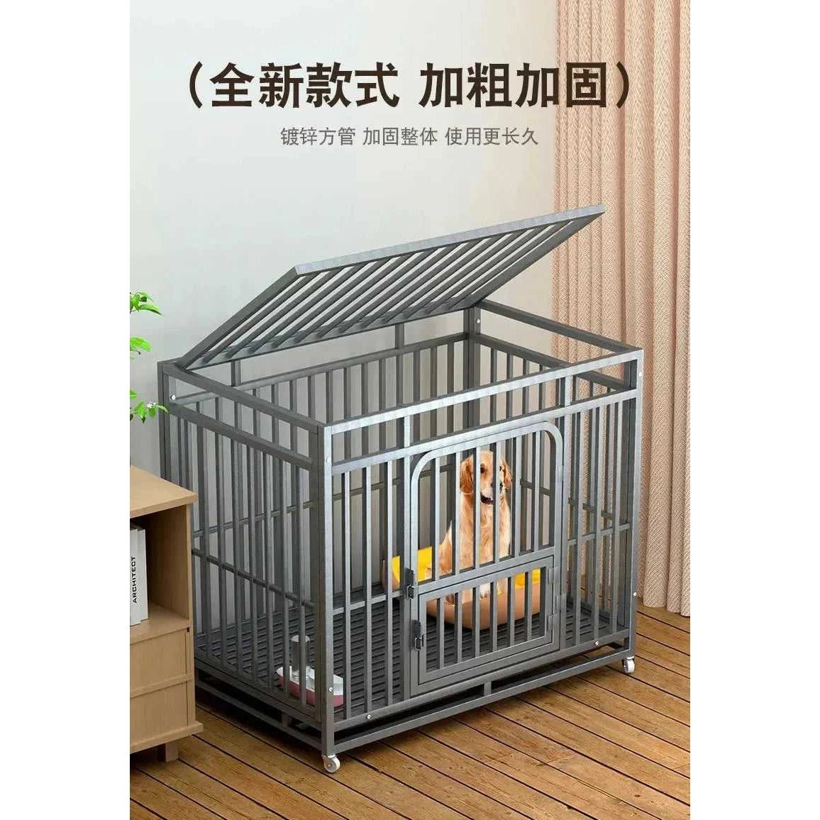 Large Dog Cages with Thickened All Square Tubes Indoor Pet Cages with Toilets Iron Cages Dog Nests - Finnigan's Play Pen