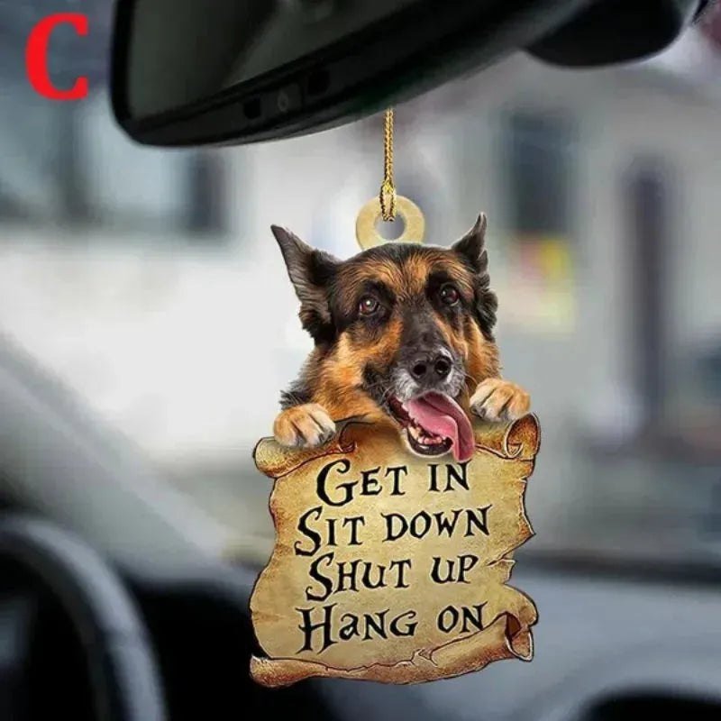 STONEGO Cute Dog Ornament Lovely Acrylic Animal Car Hanger Car Decor Two Sided Ornament - Finnigan's Play Pen