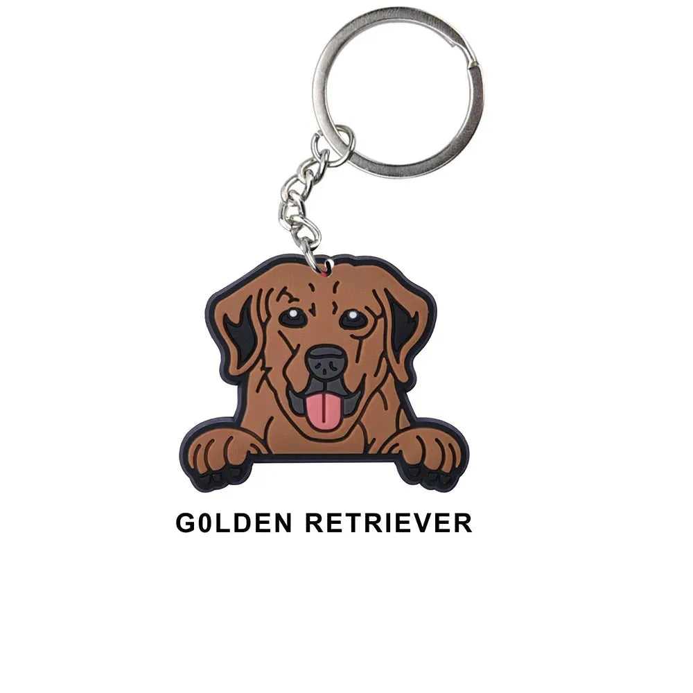 Cartoon Cool Dogs Keychains Bulldog English Springerspaniel Keyrings Maltese Greyhound Key Chains Husky Keeshond Key Rings Gifts - Finnigan's Play Pen