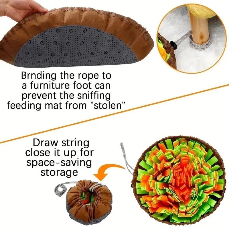 Washable Felt Pet Sniffing Pad Foldable Dog Slow Feeding Mat Toy Dog Training Snuff mat - Finnigan's Play Pen