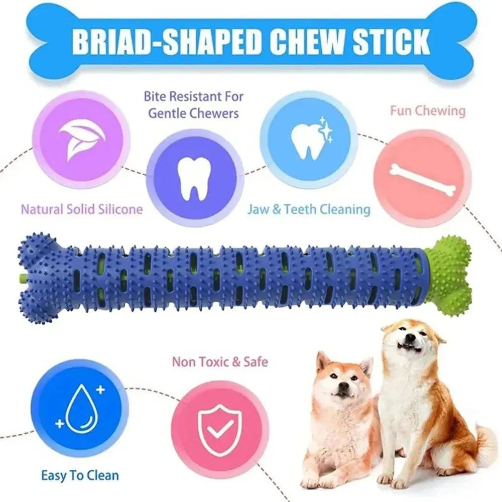 Dog Tooth Grinding Stick Food Grade Cleaning Massager Rubber Tooth Brush Chewing Toy Teeth Cleaning Pet with Slight Bite Force - Finnigan's Play Pen