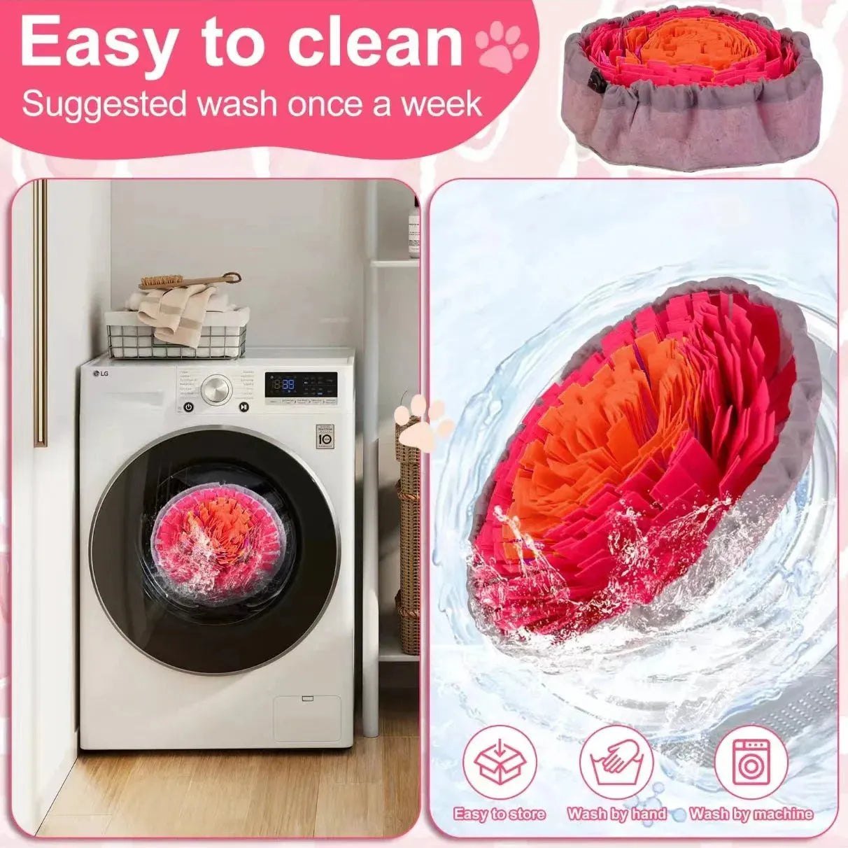 Washable Felt Pet Sniffing Pad Foldable Dog Slow Feeding Mat Toy Dog Training Snuff mat - Finnigan's Play Pen