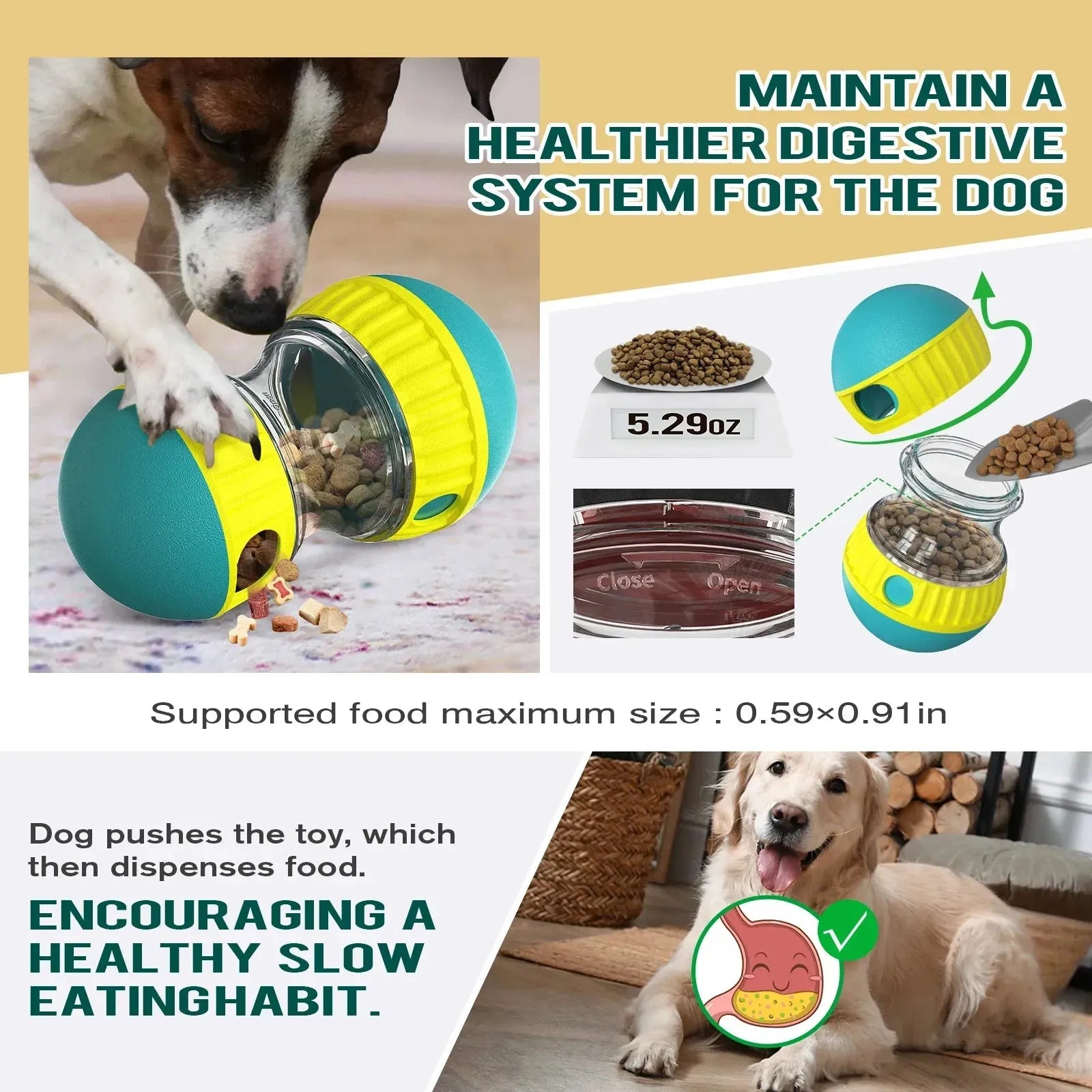 Dog Toy Improve IQ Interactive Puppy Toys For Small Medium Dogs Cat Slow Feeder Ball Labrador Golden Retriever Pet Supplies - Finnigan's Play Pen