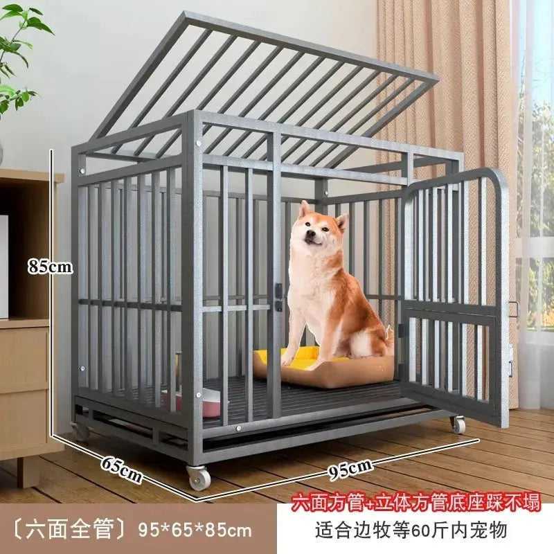 Large Dog Cages with Thickened All Square Tubes Indoor Pet Cages with Toilets Iron Cages Dog Nests - Finnigan's Play Pen