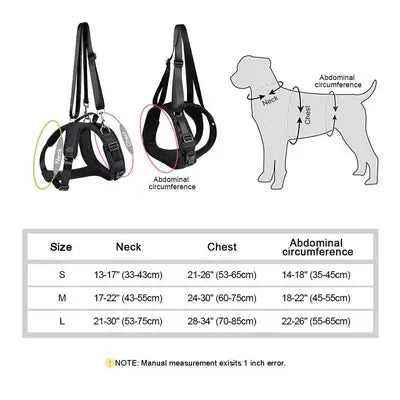 Dog Lift Harness and Leash Durable Dogs Rehabilitation Lift Harness Legs Hip Support for Medium Large Big Dog Training