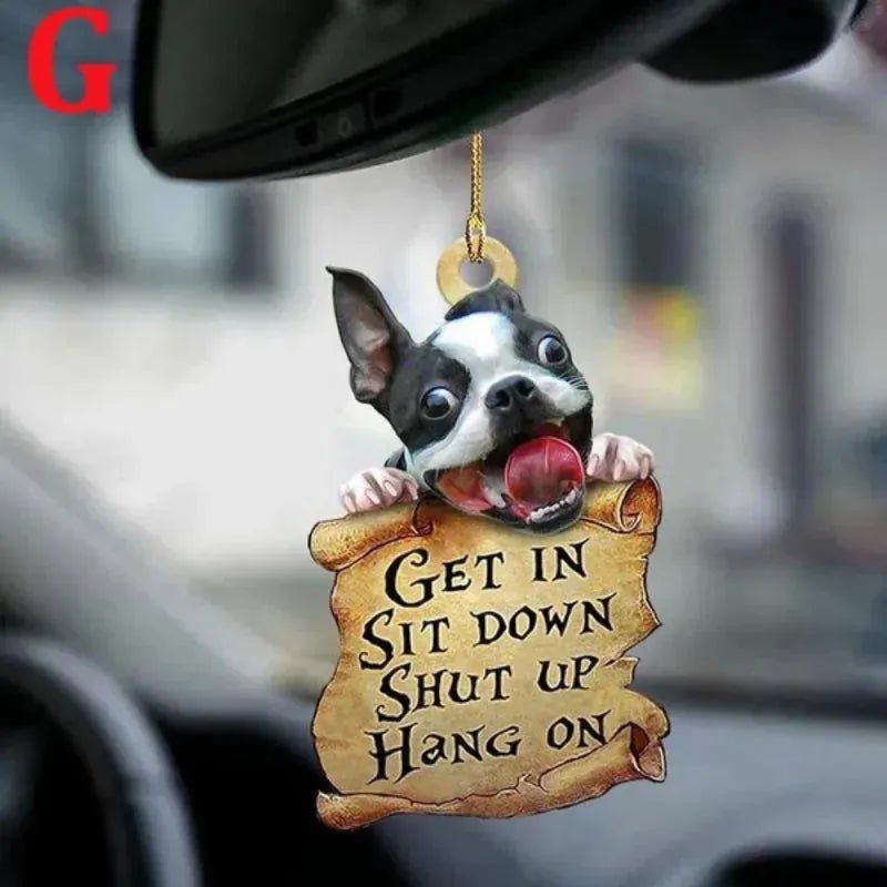 STONEGO Cute Dog Ornament Lovely Acrylic Animal Car Hanger Car Decor Two Sided Ornament - Finnigan's Play Pen
