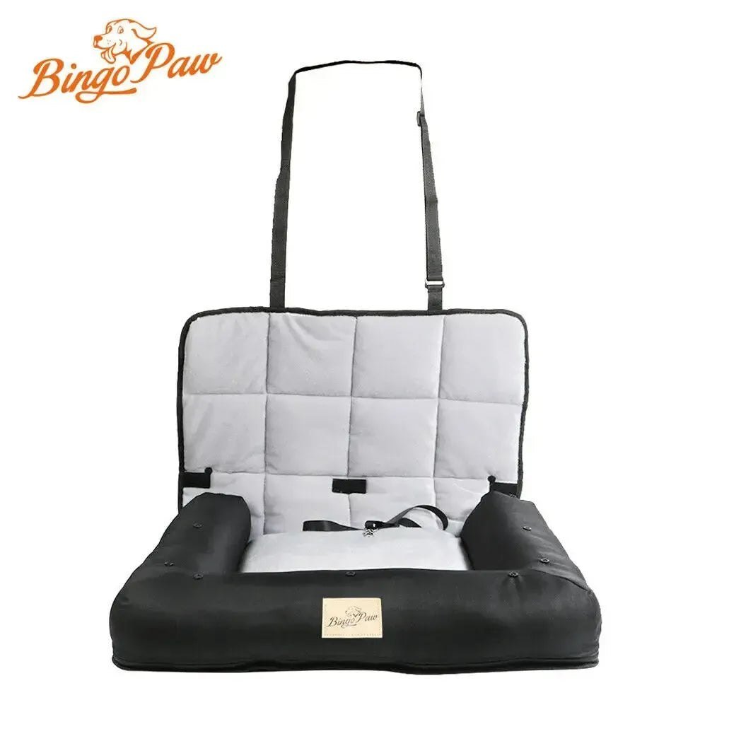 Car Seat Bed for Dog Waterproof Pet Cushion Bed Mat Dog Carrier with Removable Pad Cover and Safety Belt 3 Sizes - Finnigan's Play Pen
