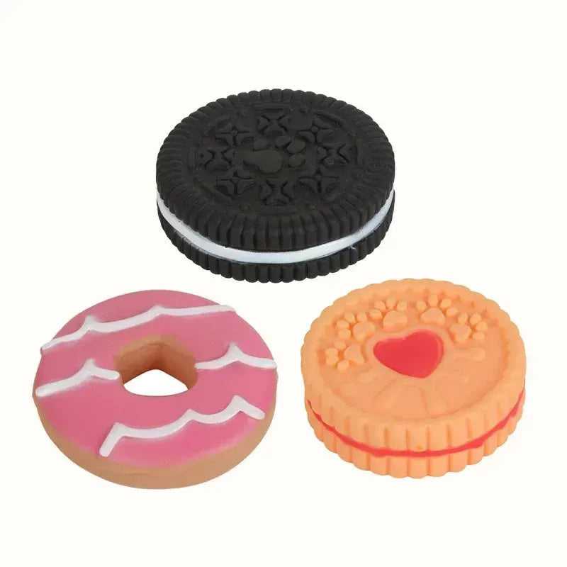 Dog Chewing Toy Simulation Biscuit Cake Anti Bite Latex Plaything Grinding Teeth Cleaning Interactive Training Toys Pet Supplies - Finnigan's Play Pen