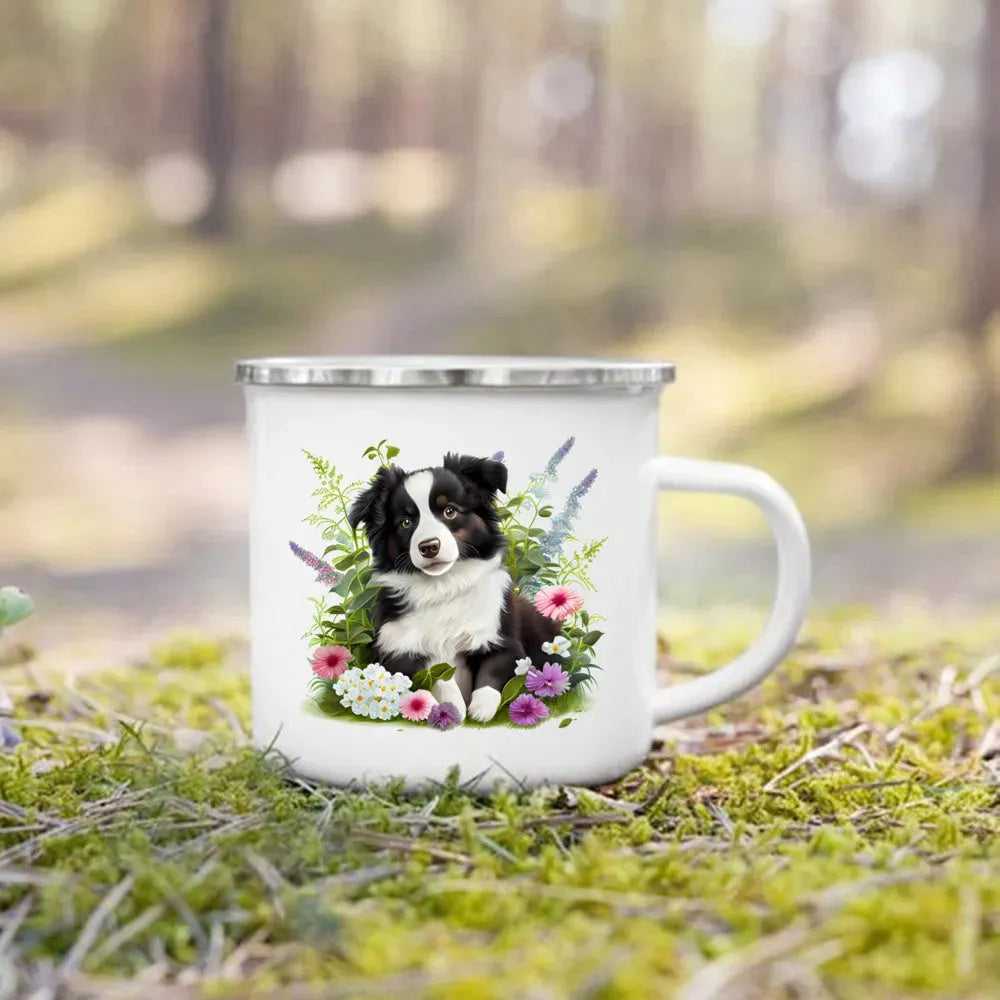 Dachshund Bulldog Border Colliegolden Retriever Printed Enamel Mug Creative Coffee Cup Camping Handle Mug Gifts for Dog Lovers - Finnigan's Play Pen