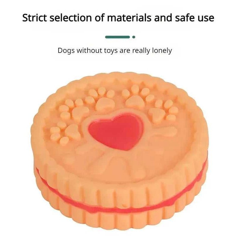 Dog Chewing Toy Simulation Biscuit Cake Anti Bite Latex Plaything Grinding Teeth Cleaning Interactive Training Toys Pet Supplies - Finnigan's Play Pen