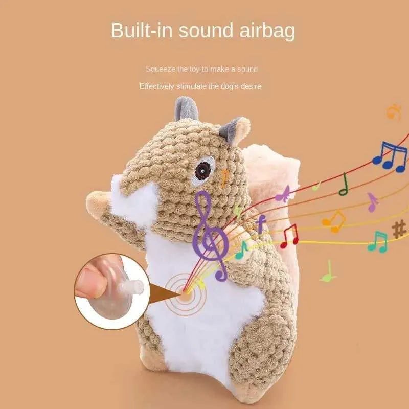 Funny Squirrel Koala Plush Dog Squeaky Toys Small Large Dogs Interactive Bite Resistant Toy Pets Accessories Supplies - Finnigan's Play Pen