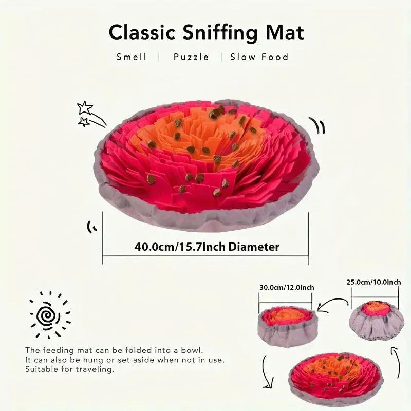 Washable Felt Pet Sniffing Pad Foldable Dog Slow Feeding Mat Toy Dog Training Snuff mat - Finnigan's Play Pen