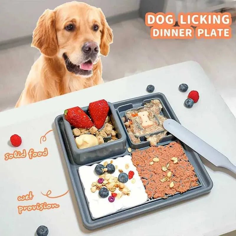 New Pet Dog Cat Tableware Anti - choking Bowl Food Grade Organosilicon Suction Cup Multifunctional Slow Food Mat Dog Licking Mat - Finnigan's Play Pen