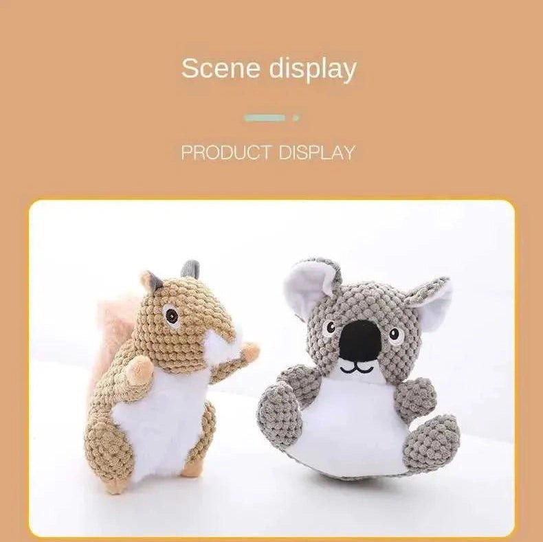 Funny Squirrel Koala Plush Dog Squeaky Toys Small Large Dogs Interactive Bite Resistant Toy Pets Accessories Supplies - Finnigan's Play Pen