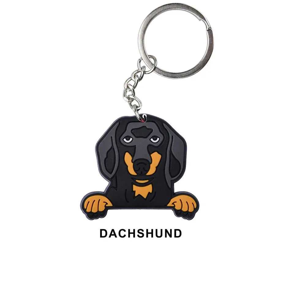 Cartoon Cool Dogs Keychains Bulldog English Springerspaniel Keyrings Maltese Greyhound Key Chains Husky Keeshond Key Rings Gifts - Finnigan's Play Pen