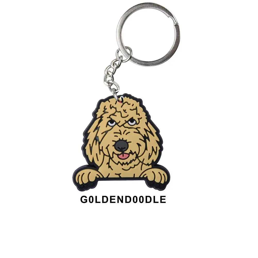 Cartoon Cool Dogs Keychains Bulldog English Springerspaniel Keyrings Maltese Greyhound Key Chains Husky Keeshond Key Rings Gifts - Finnigan's Play Pen