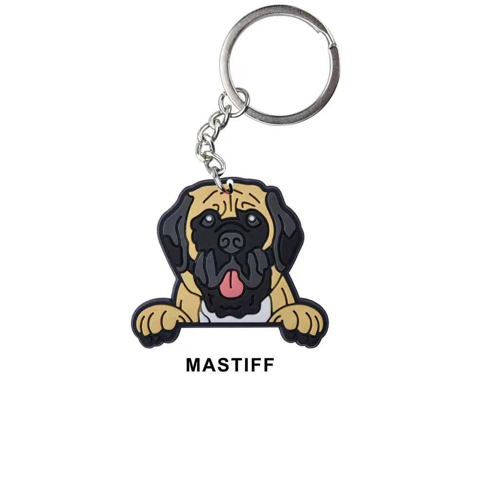 Cartoon Cool Dogs Keychains Bulldog English Springerspaniel Keyrings Maltese Greyhound Key Chains Husky Keeshond Key Rings Gifts - Finnigan's Play Pen