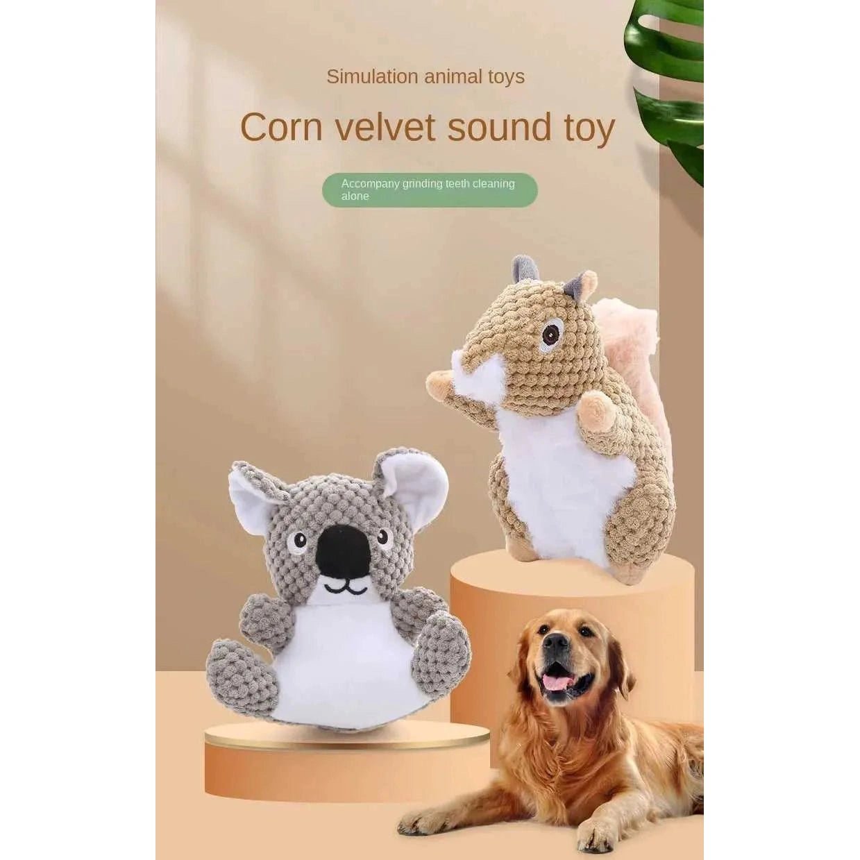 Funny Squirrel Koala Plush Dog Squeaky Toys Small Large Dogs Interactive Bite Resistant Toy Pets Accessories Supplies - Finnigan's Play Pen