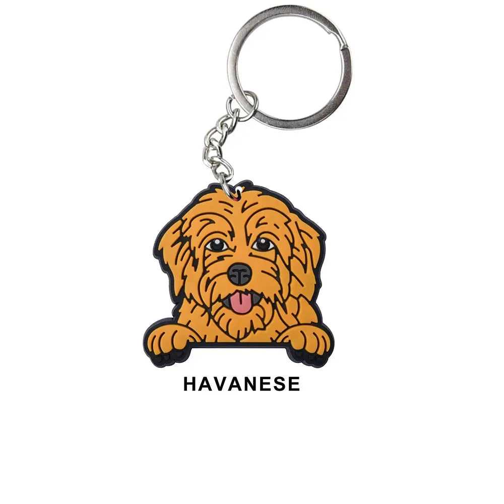 Cartoon Cool Dogs Keychains Bulldog English Springerspaniel Keyrings Maltese Greyhound Key Chains Husky Keeshond Key Rings Gifts - Finnigan's Play Pen