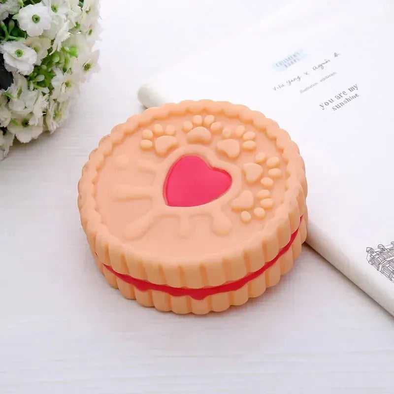 Dog Chewing Toy Simulation Biscuit Cake Anti Bite Latex Plaything Grinding Teeth Cleaning Interactive Training Toys Pet Supplies - Finnigan's Play Pen