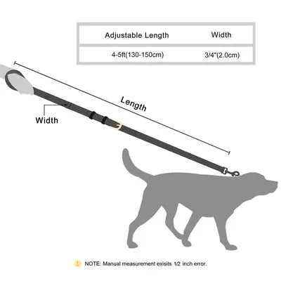 Adjustable Genuine Leather Dog Leash Soft Pet Training Leash Rope for Pitbull German Shepherd Small Medium Large Dogs
