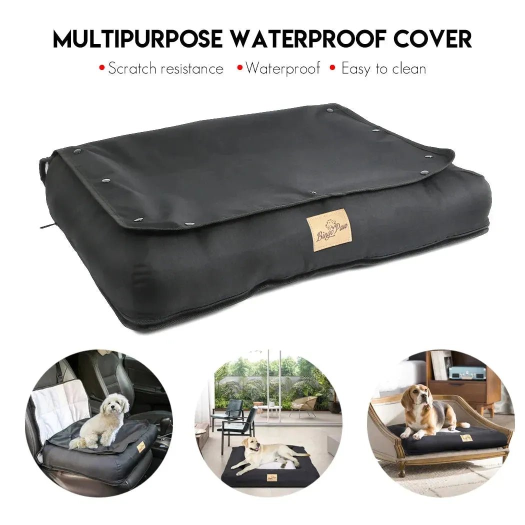 Car Seat Bed for Dog Waterproof Pet Cushion Bed Mat Dog Carrier with Removable Pad Cover and Safety Belt 3 Sizes - Finnigan's Play Pen