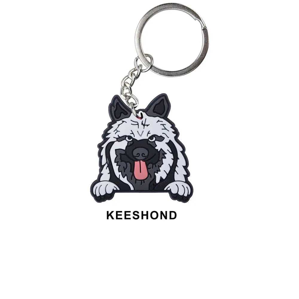 Cartoon Cool Dogs Keychains Bulldog English Springerspaniel Keyrings Maltese Greyhound Key Chains Husky Keeshond Key Rings Gifts - Finnigan's Play Pen
