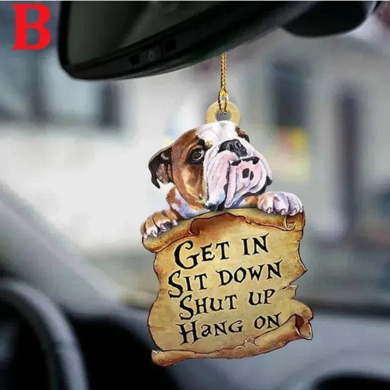 STONEGO Cute Dog Ornament Lovely Acrylic Animal Car Hanger Car Decor Two Sided Ornament - Finnigan's Play Pen
