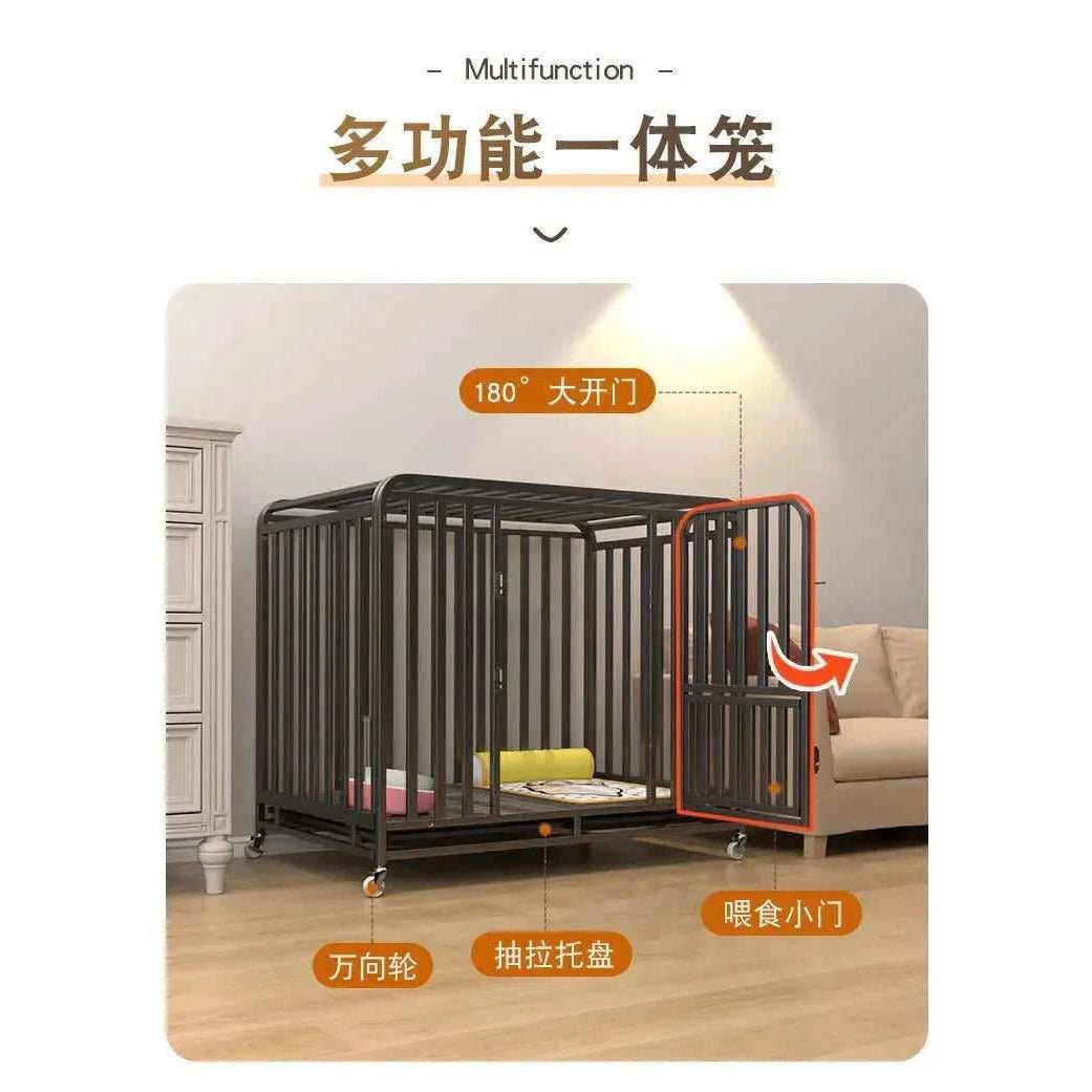 Large Dog Cages with Thickened All Square Tubes Indoor Pet Cages with Toilets Iron Cages Dog Nests - Finnigan's Play Pen
