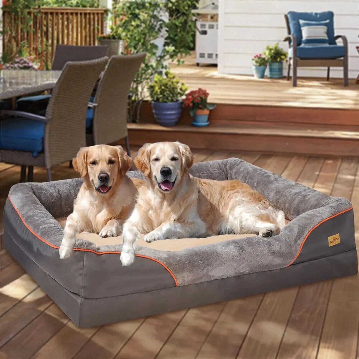 Waterproof Extra Large Orthopedic Dog Bed Sponge Foam Dog Bedding Lounge Sofa Bed - Finnigan's Play Pen