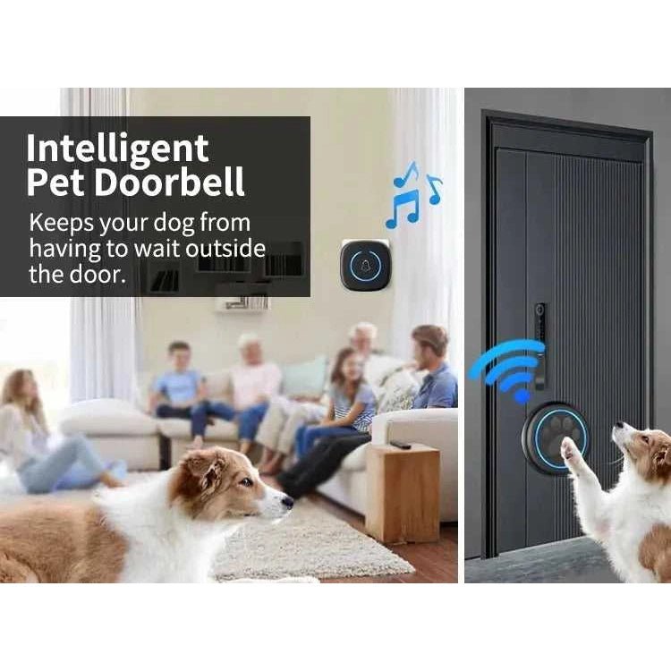 Pet Touch Ringer Button Bell 300M/984ft Range 60 Songs High Volume Doorbell For Cat & Dog Training Door Bell Smart Home US EU - Finnigan's Play Pen
