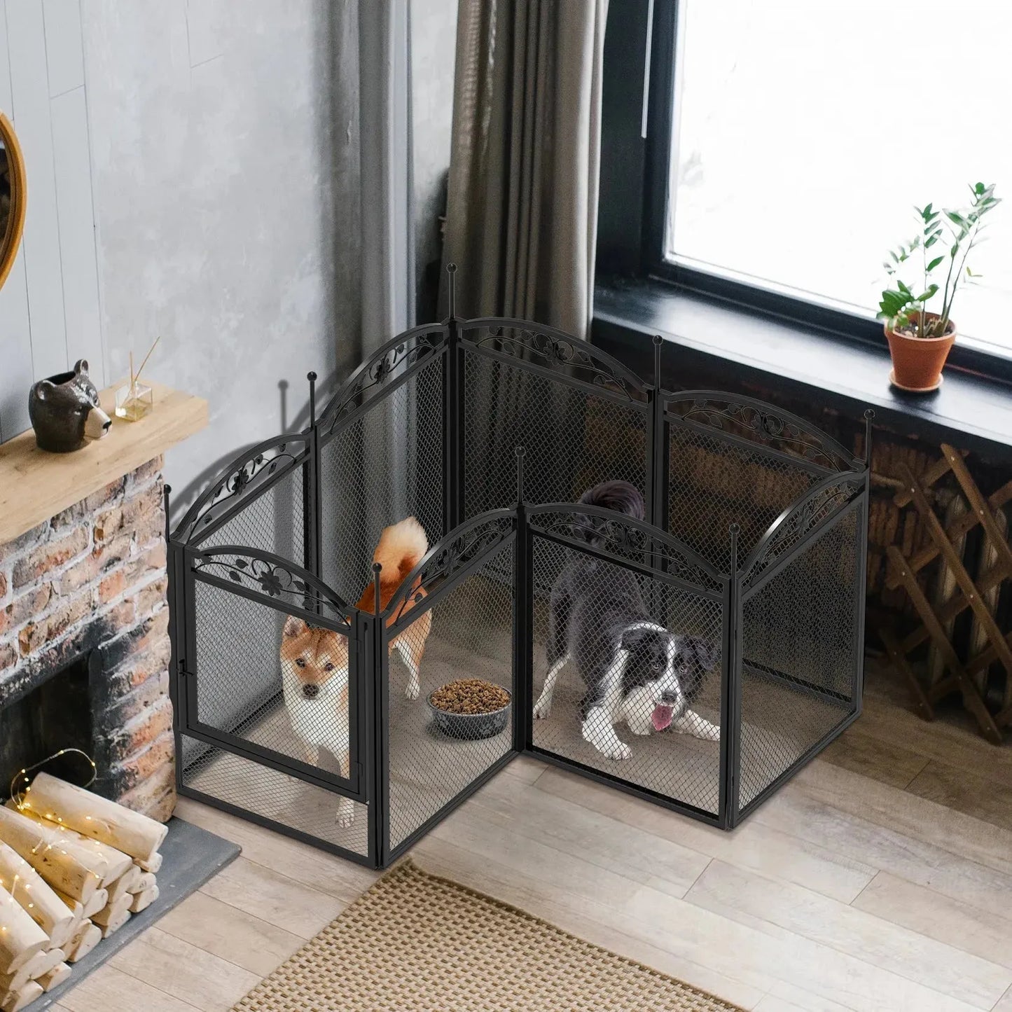 8 Panels DIY Heavy Duty Dog Playpen Pen Outdoor Indoor Dog Puppy Metal Fence with Waterproof Fertility Pad for Whelping,Training - Finnigan's Play Pen