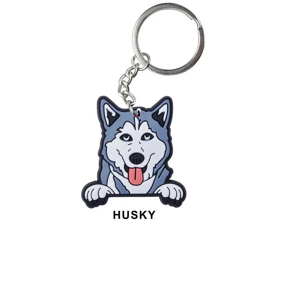 Cartoon Cool Dogs Keychains Bulldog English Springerspaniel Keyrings Maltese Greyhound Key Chains Husky Keeshond Key Rings Gifts - Finnigan's Play Pen