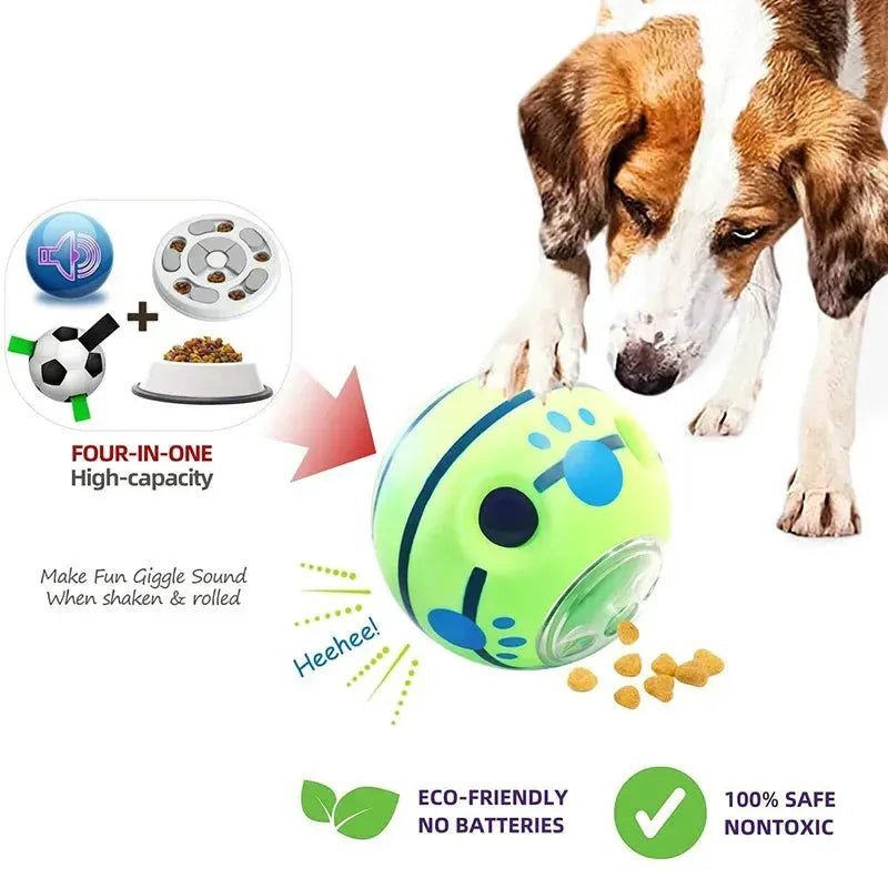Benepaw Interactive Dog Toys Food Dispensing Treat Pet Giggle Ball Safe Dog Squeaky Puppy Puzzle Toy For Small Medium Large Dog - Finnigan's Play Pen