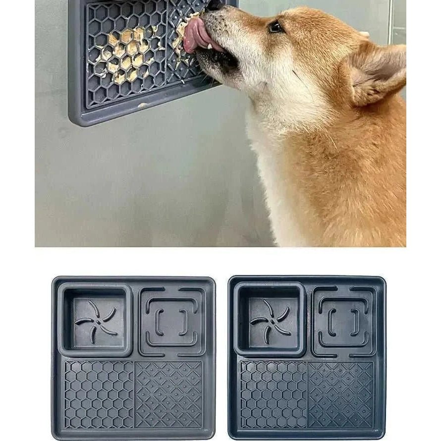 New Pet Dog Cat Tableware Anti - choking Bowl Food Grade Organosilicon Suction Cup Multifunctional Slow Food Mat Dog Licking Mat - Finnigan's Play Pen