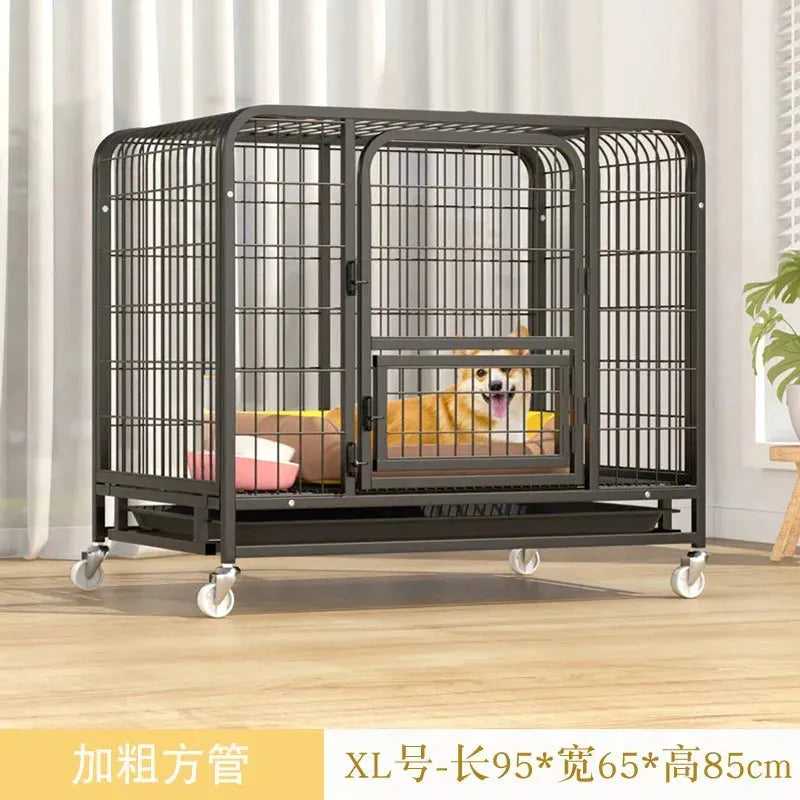 Large Dog Cages with Thickened All Square Tubes Indoor Pet Cages with Toilets Iron Cages Dog Nests - Finnigan's Play Pen