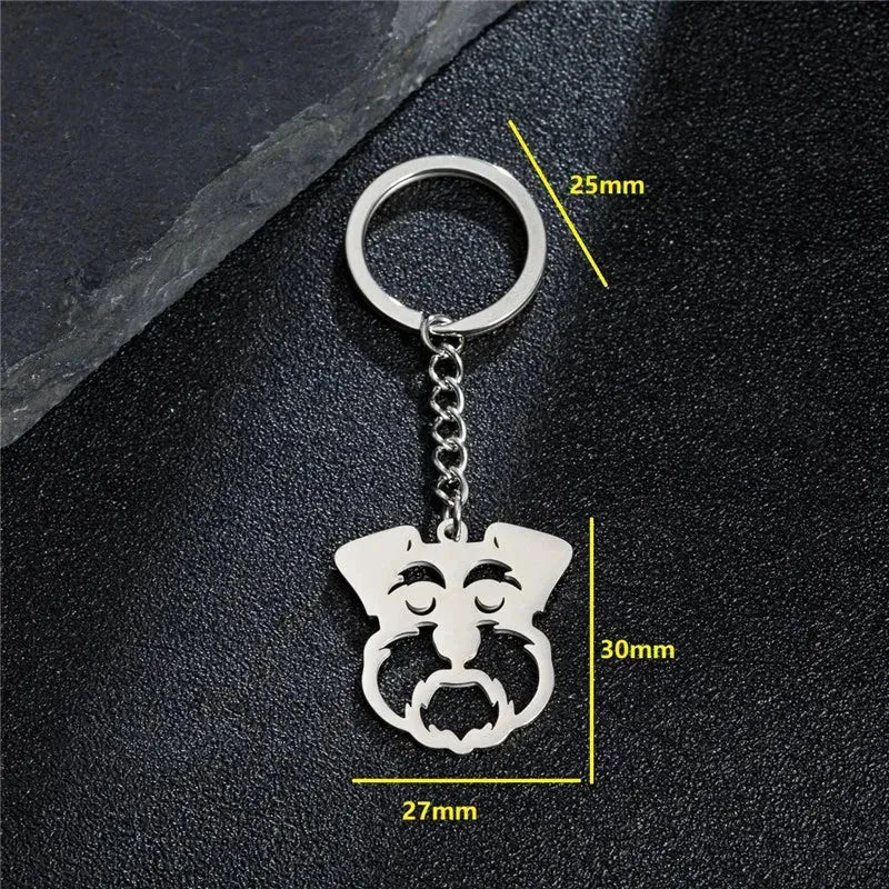 Stainless Steel Animal Keychain Cartoon Bulldog Key Rings Multiple Style Dog Keychains Key Holders Pendant Accessories Gift