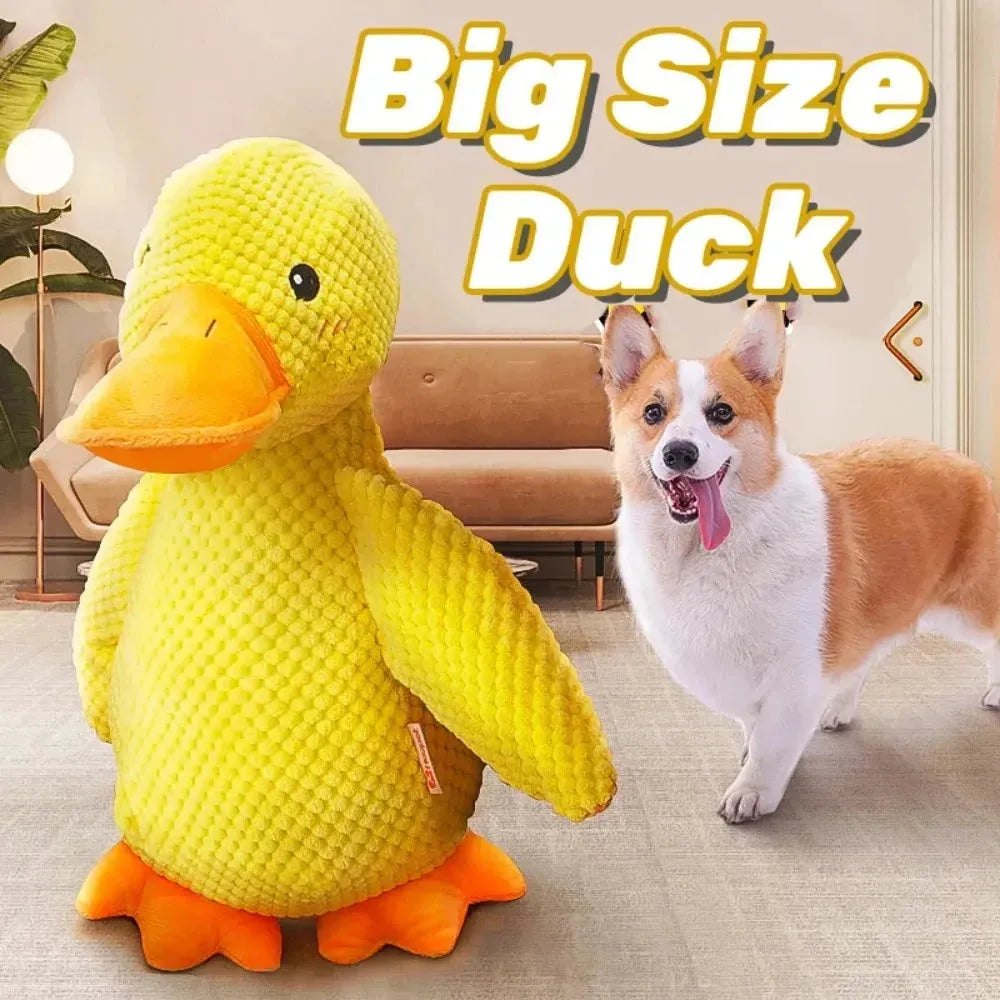 Stuffed yellow duck dog toy on sale