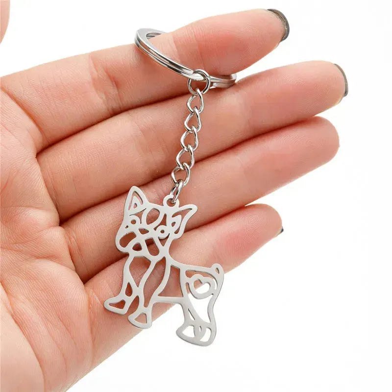 Stainless Steel Animal Keychain Cartoon Bulldog Key Rings Multiple Style Dog Keychains Key Holders Pendant Accessories Gift - Finnigan's Play Pen